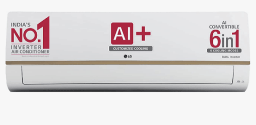 LG 1 Ton 5 Star AI+ DUAL Inverter Wi-Fi Split AC (Copper, Super Convertible 6-in-1 Cooling, HD Filter with Anti-Virus Protection, 2023 Model, RS-Q14GWZE, White)