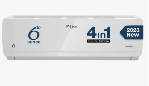 Whirlpool 1.5 Ton 3 Star, Flexicool Inverter Split AC (Copper, Convertible 4-in-1 Cooling Mode, HD Filter 2023 Model, S3K1PPO, White)