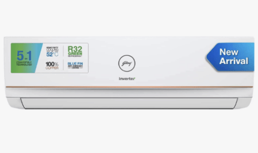 Godrej 1.5 Ton 3 Star 5-In-1 Convertible, Inverter Split AC (100% Copper,I-Sense, 2023 Model, AC 1.5T EI 18TINV3R32-GWA/AC 1.5T EI 18TINV3R32-GWB, White)