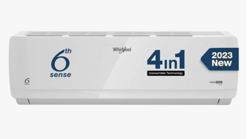 Whirlpool 1.0 Ton 3 Star, Flexicool Inverter Split AC (Copper, Convertible 4-in-1 Cooling Mode, HD Filter 2023 Model, S3K1PP0, White)