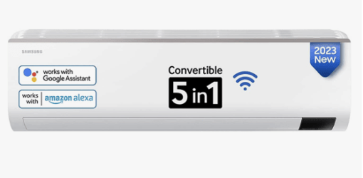 Samsung 2 Ton 3 Star Wi-fi Enabled Inverter Split AC (Copper, Convertible 5-in-1 Cooling Mode, Anti-bacterial Filter, 2023 Model AR24CYLZABE White)