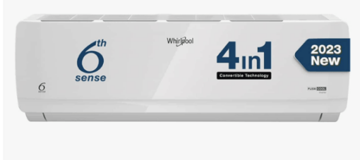 Whirlpool 1.0 Ton 3 Star, Flexicool Inverter Split AC (Copper, Convertible 4-in-1 Cooling Mode, HD Filter 2023 Model, S3K1PP0, White)