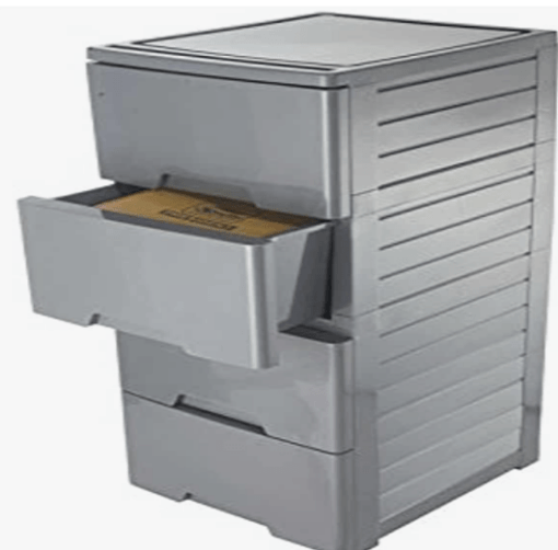 ARISTO Xtra Large 4 Drawer Plastic Modular Chest Storage Organizer,Grey Color