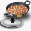 Hawkins Futura Nonstick Kadhai 2.5 L, 26 cm, 3.25 mm with SS lid (Black)