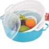 3 in 1 Dish Tub and Colander Set with Lid, Vegetable Washer with Bowl, Dishpan Strainer Basket Lettuce Washer and Dryer - Water Drain