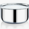Praylady Nexon Series Triply Cooking Pot With Lid | Stainless Steel Handi Casserole without Handle | Cooking Vessel for Kitchen | Tri-Ply Bottom | Deep Kadai With Lid | Induction & Gas compatible | Silver