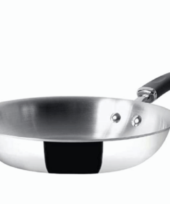 Meyer Trivantage Nickel Free Stainless Steel Triply Frypan | Steel Pan for Cooking | Fry pan Tri ply with Heavy Bottom | Frying Pan Small | Gas and Induction Base, 24cm/ 1.87 Litre, Silver
