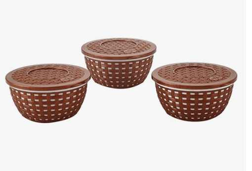 Nakoda Decent Container Storage Container & Organizer Set for Kitchen, Refrigerator & Home Use,350 ml Set Of 3 Pcs