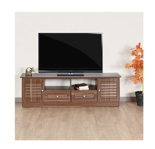 Nilkamal Iris Engineered Wood TV Cabinet | TV Entertainment Unit with 2 Drawers, 2 Shelves, and 2 Cabinet (Walnut)