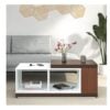 Nilkamal Mono Engineered Wood Coffee Table | Center Table with 2 Open Shelf and Extendable Feature (Finish Color - Urban Walnut)