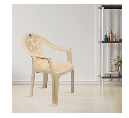 Nilkamal CHR2060 Plastic Mid Back with Arm Chair | Chairs for Home| Dining Room| Bedroom| Kitchen| Living Room| Office - Outdoor - Garden | Dust Free |100% Polypropylene Stackable Chairs | Set of 2