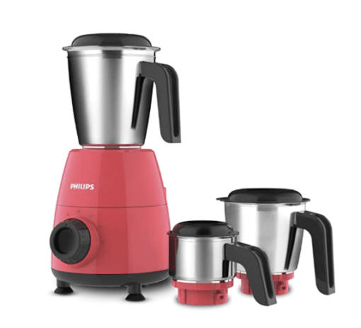 Philips HL7505/02 Mixer Grinder, 500W Endura Motor with rapid cool motor technology, 3 heavy duty and leak proof Jars