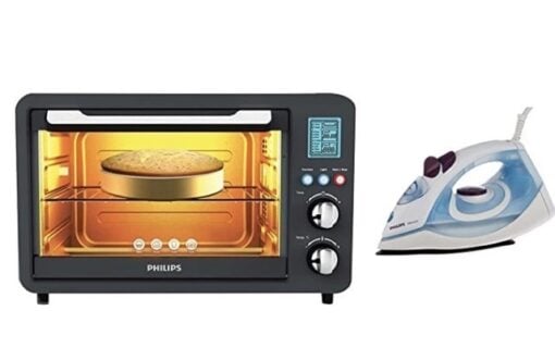 Philips HD6975/00 25-Litre Digital Oven Toaster Grill & GC1905 1440-Watt Steam Iron with Spray (Blue)