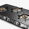 Preethi Blu Flame Blaze Glass top 3 Burner Gas Stove, Manual Ignition, Black (ISI Certified), GTS 117
