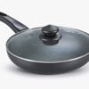 Prestige Non-Stick Omega Deluxe Granite Fry Pan with Lid | 26 Centimetre | Black | Induction Base | 5 Layer Non-Stick Cookware | Dishwasher Compatible