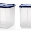 SignoraWare 4.5 Litres Modular Storage Container with Lid | Food Grade Bpa-Free Plastic Jar Boxes | Freezer Microwave Safe Leak-Proof | Spices Atta Grains Organizers (Square 4500ml | Set 2 Mod Blue)