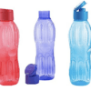 Signoraware Flip top Aqua Plastic Bottle Set, Set of 3, 1 Litre, Assorted Colours