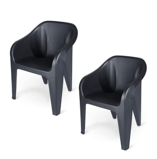 Supreme Futura Plastic Chairs for Home and Office (Set of 2, Black)