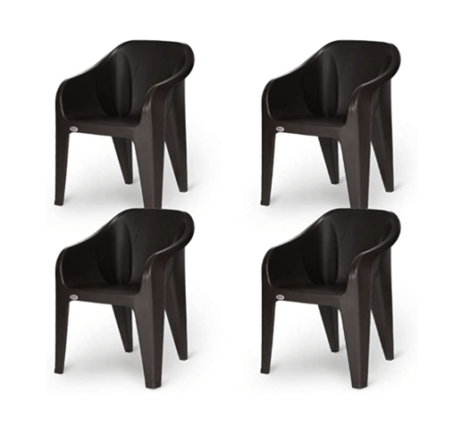 Supreme Futura Plastic Chairs for Home and Office (Set of 4, Wenge)