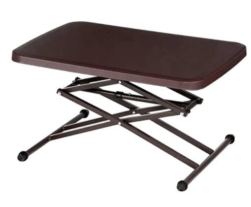 Supreme Scissor Height-Adjustable Rectangular Multi-Purpose Contemporary Plastic Folding Table (Globus Brown)