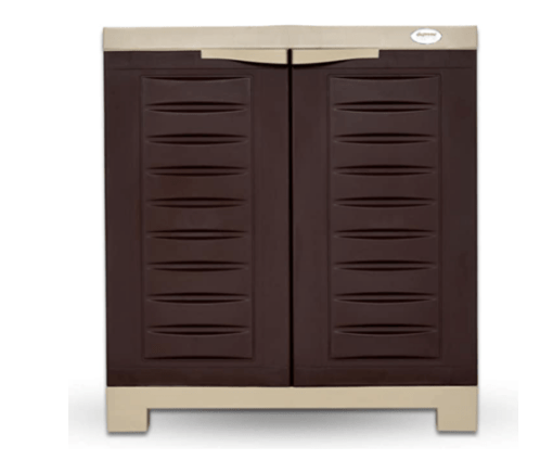 Supreme Fusion Plastic Shoe Rack (Small, Globus Brown, Dark Beige)