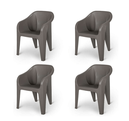 Supreme Futura Plastic Chairs for Home and Office (Set of 4, Champagne)