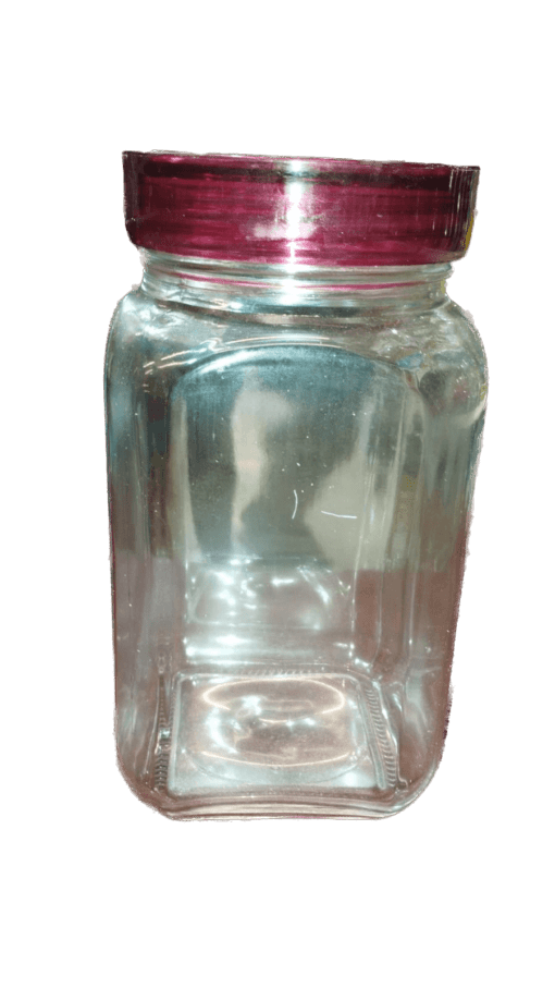 Sq glass jar big
