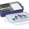 Nayasa Steel Super Lock - 800 ml, Stainless Steel Kids Lunch Boxes with Four Side Clip & Inside Removable Container with Airtight Lids, Light Weight, Easy to Carry, Ideal for Kids & Adults, Blue