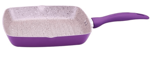 Wonderchef Royal Velvet 20cm Grill Pan | Soft-Touch Handles |Non – Toxic I Virgin Aluminium| 3 mm Thick | 2 Year Warranty | Purple