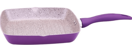 Wonderchef Royal Velvet 24cm Grill Pan | Soft-Touch Handles |Non – Toxic I Virgin Aluminium| 3 mm Thick | 2 Year Warranty | Purple