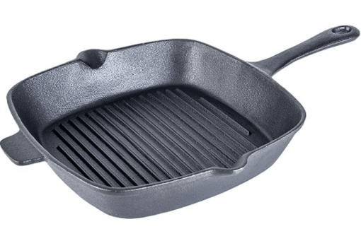 Wonderchef Forza Cast-Iron 26 cm Grill Pan, Pre-Seasoned Cookware, Induction Friendly, 3.8 mm (Black)