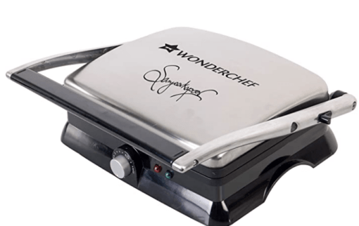 Wonderchef Sanjeev Kapoor Tandoor Family Size, Electric Griller, Toaster & Sandwich Maker| 3-in-1 Appliance| 1600 Watt|180 Degree Grilling| Adjustable Slope to Remove Excess Oil|Flexi Hinges for Multi Layered Sandwiches| Healthy Non-Stick Coating| Cool Touch Handle|Auto Shut Off| LED Indicator| 2 Year Warranty| Black & Silver