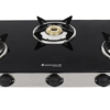 Wonderchef Energy 3 Burner Glass Cooktop, Black 8mm Toughened Glass With 1 Year Warranty, Soft Touch Knobs, Efficient Brass Burners, Stainless Steel Double Drip Tray