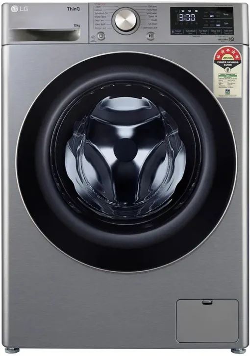 LG 10 kg with Wi-Fi EnabledAI Direct Drive Technology Fully Automatic Front Load Washing Machine with In-built Heater Silver  (FHP1410Z7P)