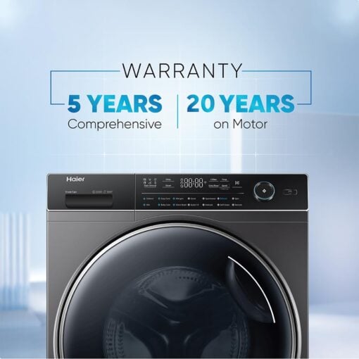 Haier 8 Kg 5 Star Inverter Direct Motion Motor Fully Automatic Front Load Washing Machine (HW80-IM1479CS8U1, 525 Super Drum, Puri Steam, Dark Jade Silver) - Image 2