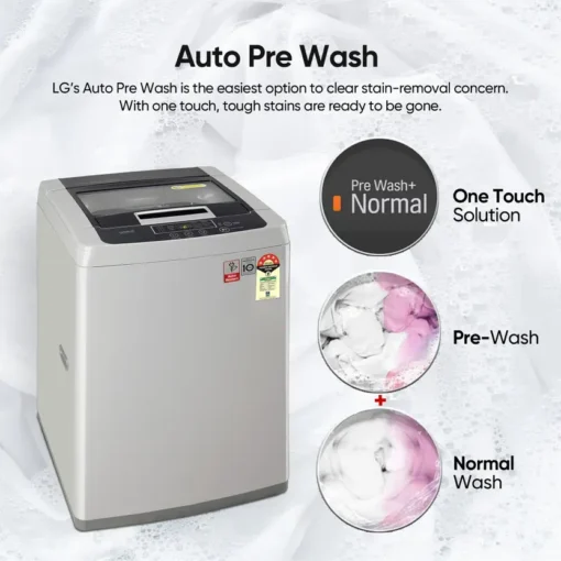 LG 7.5 kg Fully Automatic Top Load Washing Machine Silver  (T75SKSF1Z) - Image 2