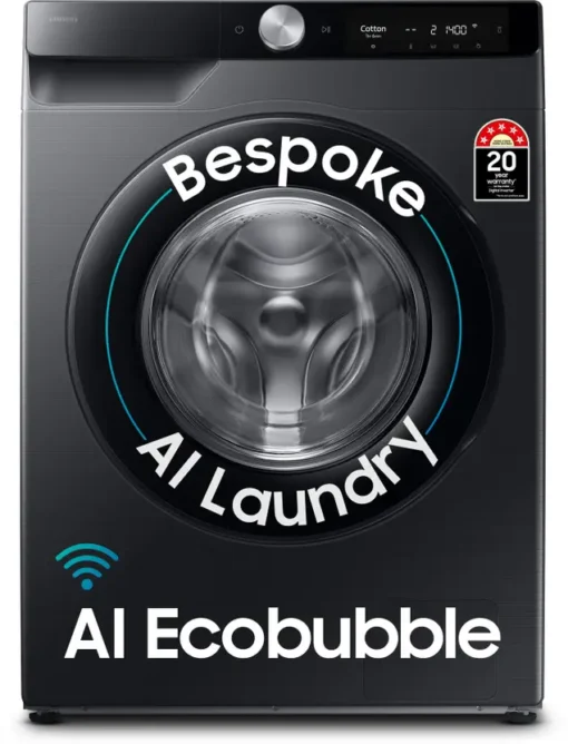 SAMSUNG 12 kg Fully Automatic Front Load Washing Machine with In-built Heater Black, Grey  (WW12DG6B24ABTL)