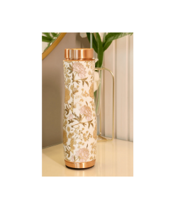 Designer Copper Water Bottle with Printed Pattern – Ayurvedic & Stylish Hydration